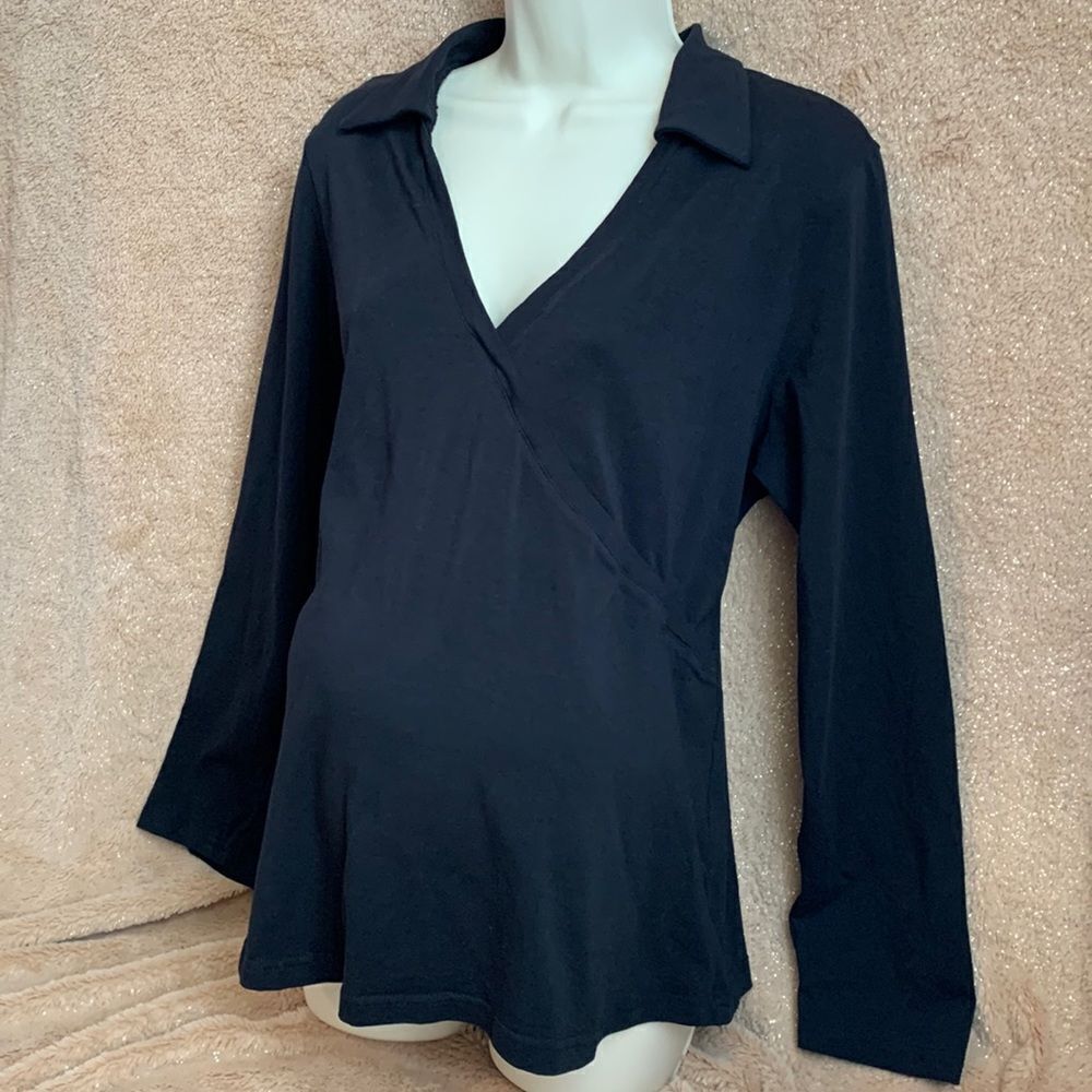 Motherhood Maternity Tunic Long Sleeves Top Shirt S Black